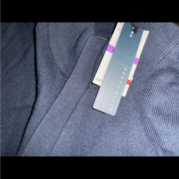 Perry Ellis Men’s Half Zip Sweater Blue/Gray XXL NWT - Picture 6 of 6